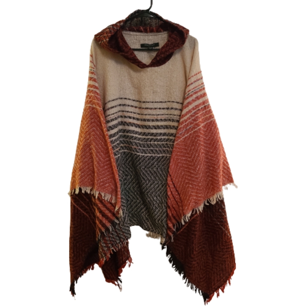Andrew Marc Pull Over Hooded Poncho Cape